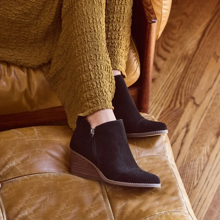 Goldie Suede Wedge Boot - Image 2