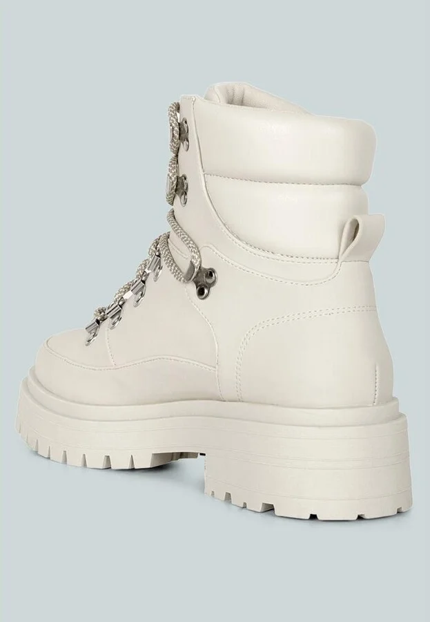 Goliath Lace Up Chunky Biker Boots - Image 4