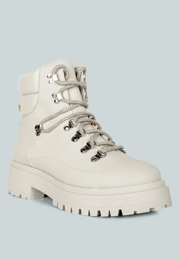 Goliath Lace Up Chunky Biker Boots - Image 5