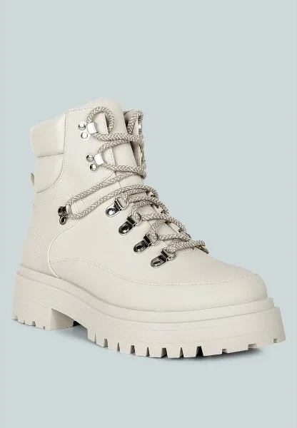 Goliath Lace Up Chunky Biker Boots Women - Image 3