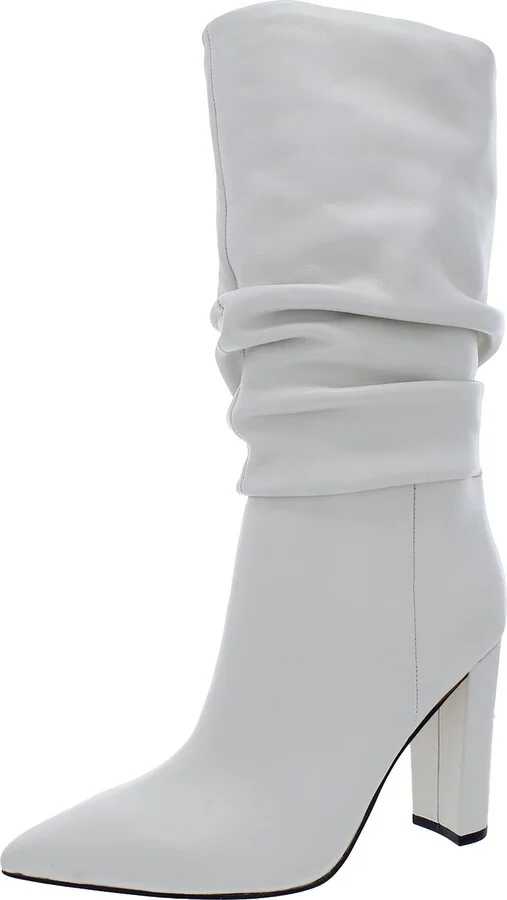 Gomer Womens Leather Pointed Toe Mid-Calf Boots
