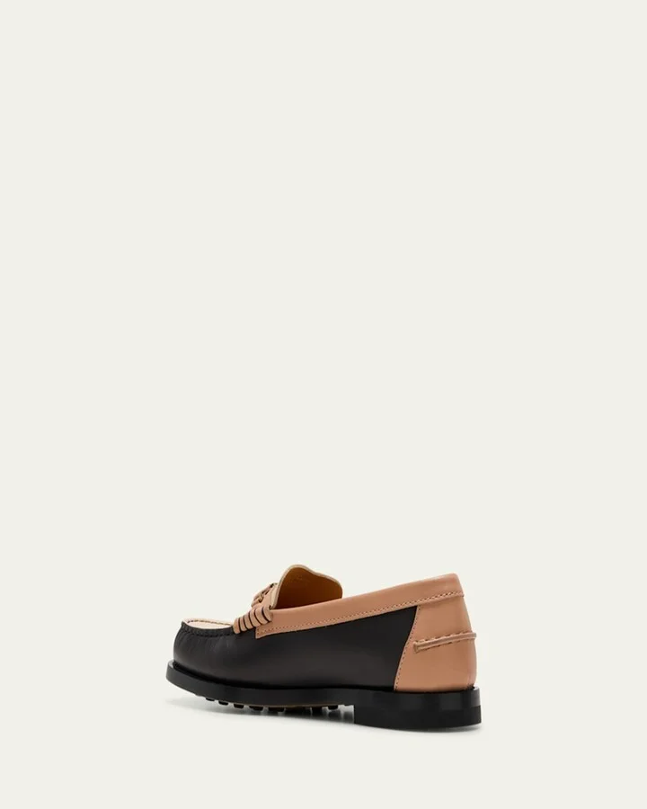Gomma Colorblock Leather Chain Loafers - Image 3