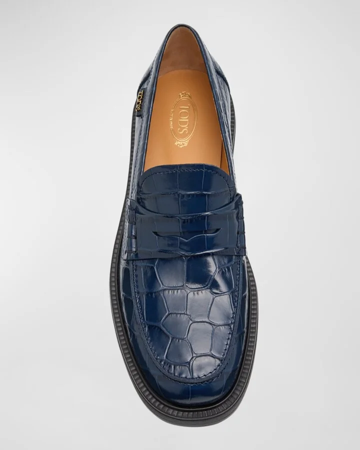 Gomma Croco Classic Penny Loafers - Image 2