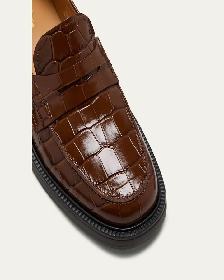 Gomma Croco Classic Penny Loafers - Image 4