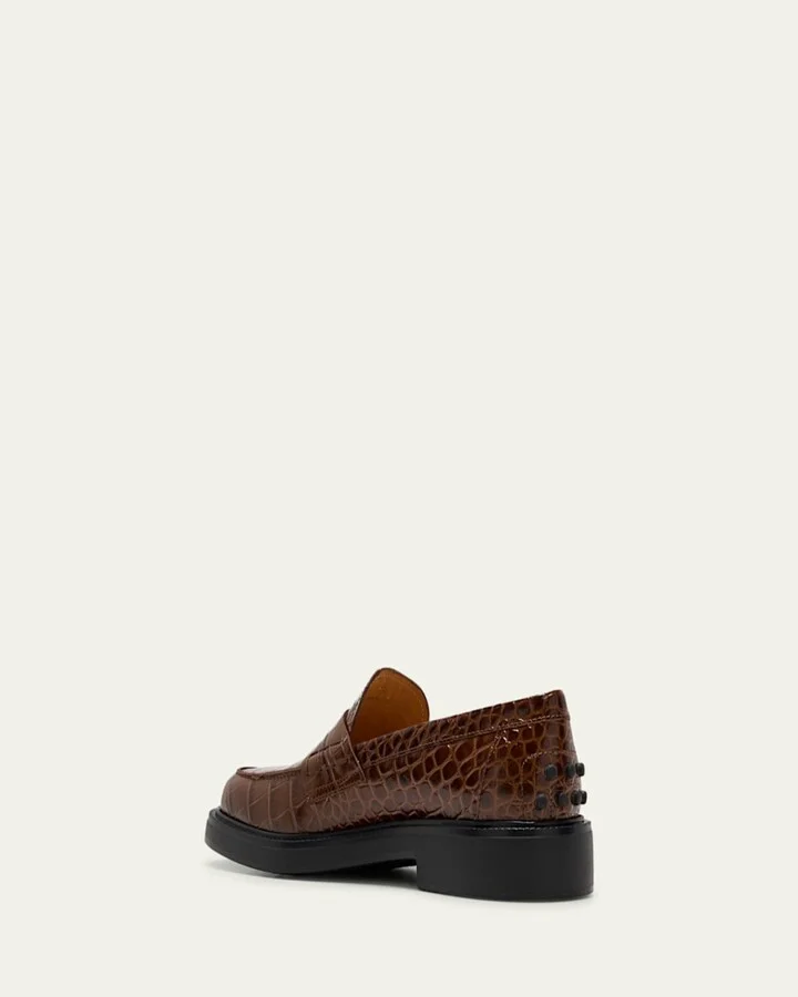Gomma Croco Classic Penny Loafers - Image 8