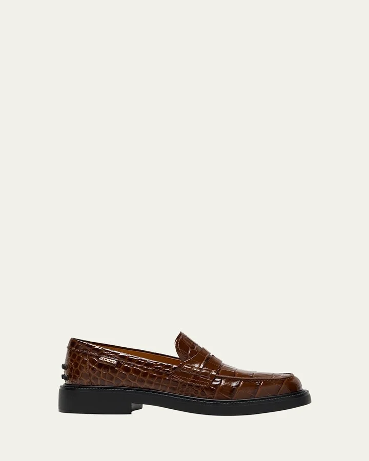 Gomma Croco Classic Penny Loafers