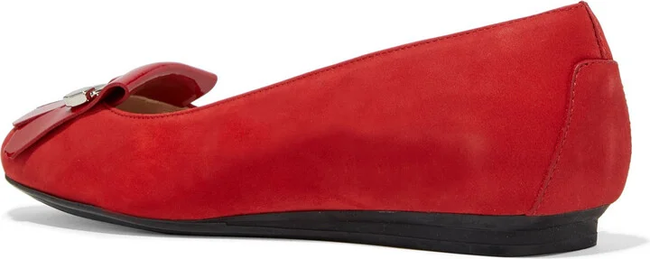 Gomma embellished fringed nubuck ballet flats - Image 3
