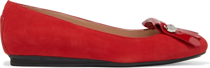 Gomma embellished fringed nubuck ballet flats