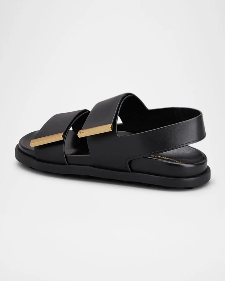 Gomma Leather Dual-Strap Comfort Sandals - Image 3