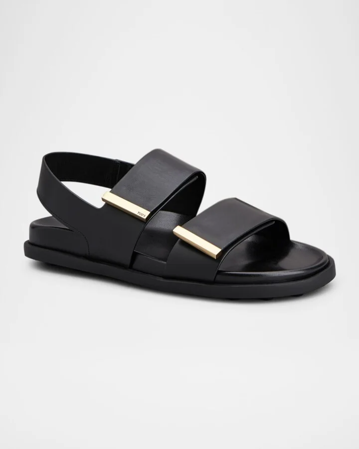 Gomma Leather Dual-Strap Comfort Sandals - Image 9