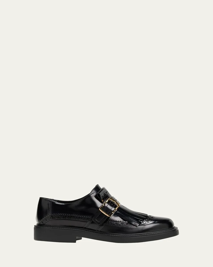Gomma Leather Kiltie Buckle Oxford Loafers