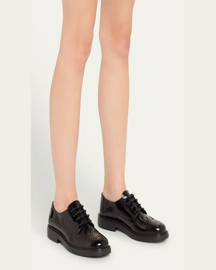 Gomma Leather Lace-Up Oxford Loafers - Image 4