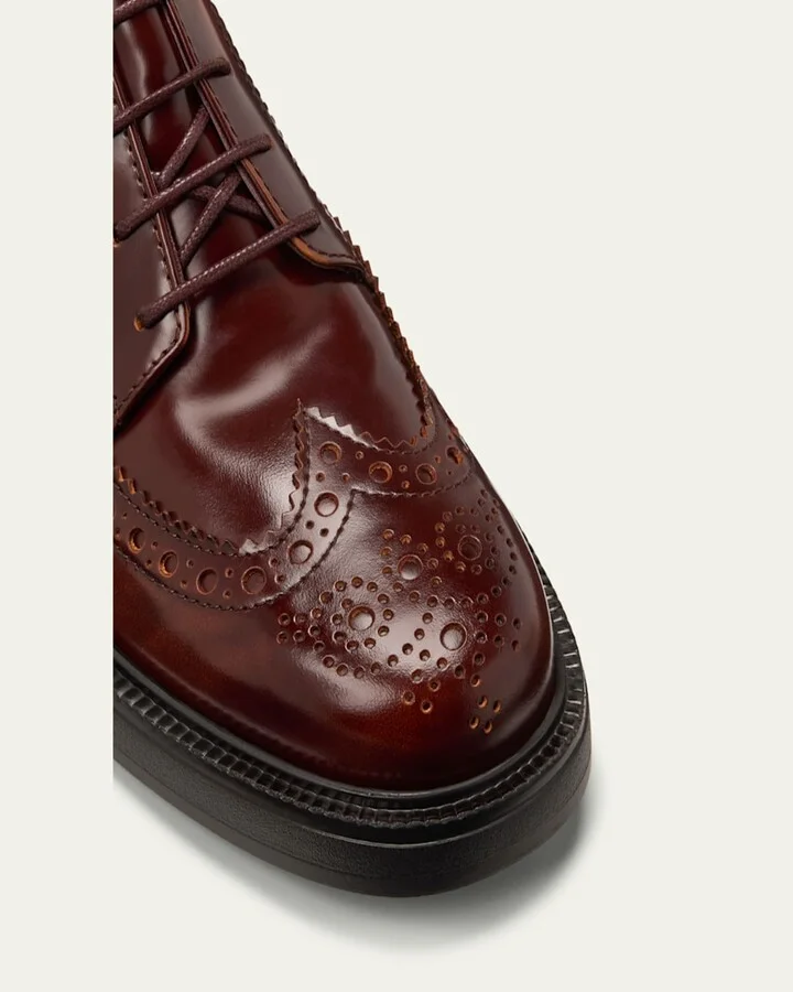 Gomma Leather Wing-Tip Oxford Loafers - Image 5