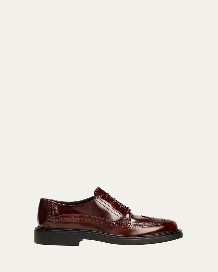 Gomma Leather Wing-Tip Oxford Loafers