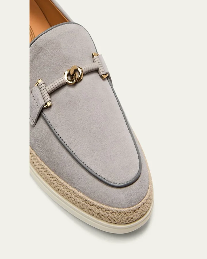 Gomma Suede T-Ring Espadrille Driver Loafers - Image 3