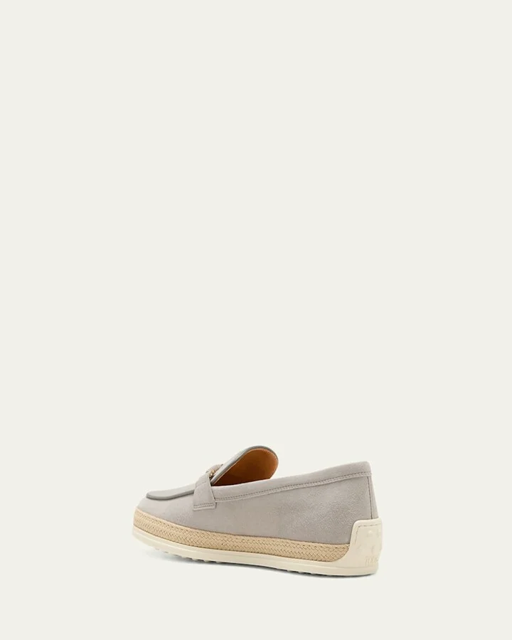 Gomma Suede T-Ring Espadrille Driver Loafers - Image 7