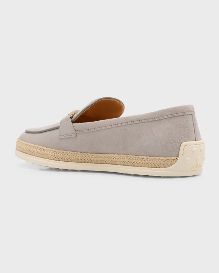 Gomma Suede T-Ring Espadrille Driver Loafers - Image 8