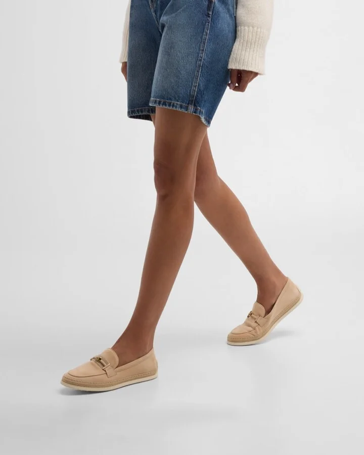Gomma Suede T-Ring Espadrille Driver Loafers - Image 4