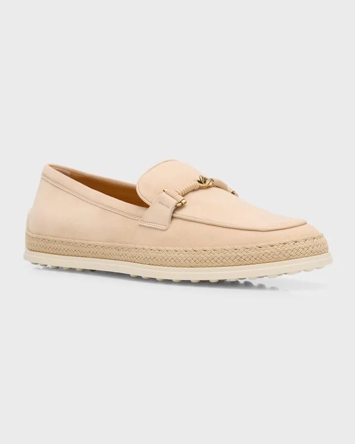 Gomma Suede T-Ring Espadrille Driver Loafers - Image 9