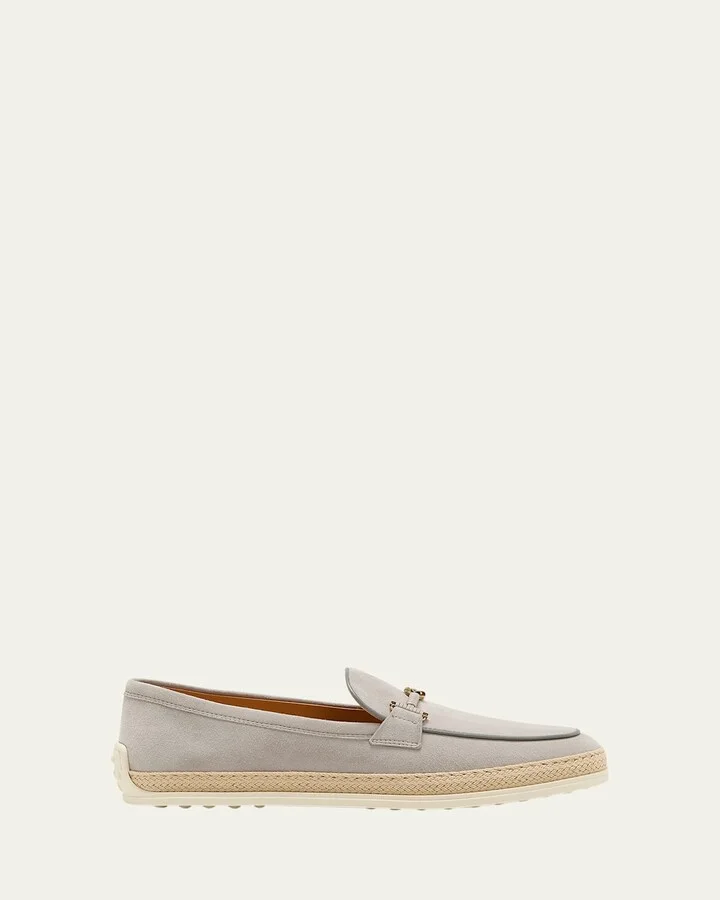 Gomma Suede T-Ring Espadrille Driver Loafers