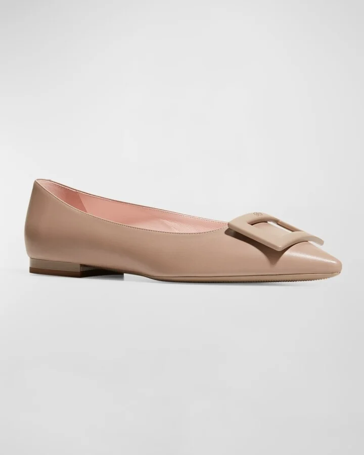 Gommettine Leather Buckle Ballerina Flats - Image 2
