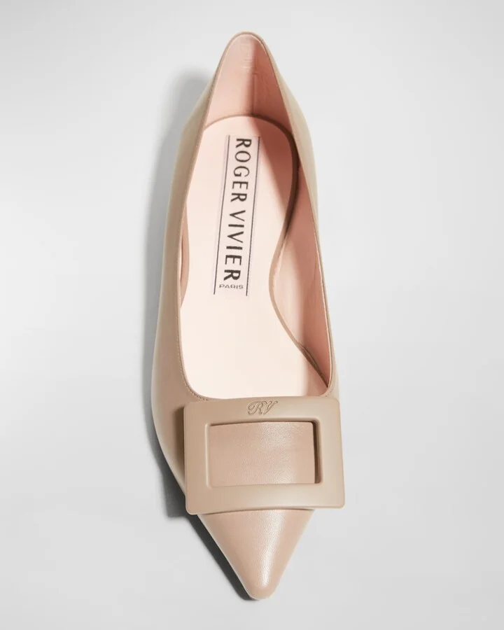 Gommettine Leather Buckle Ballerina Flats - Image 3