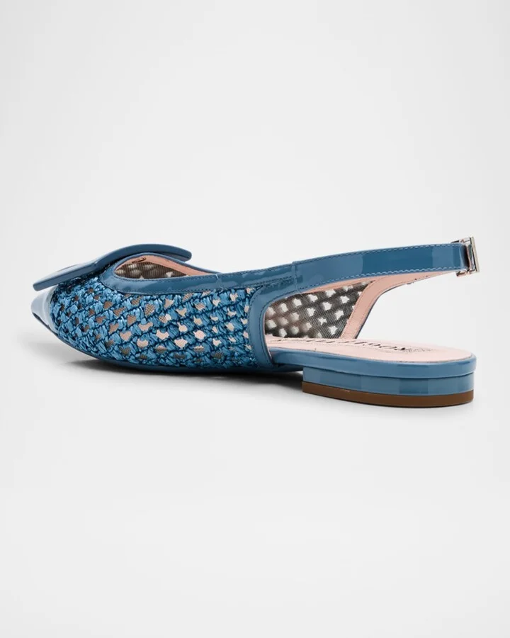 Gommettine Raffia Buckle Slingback Ballerina Flats - Image 3