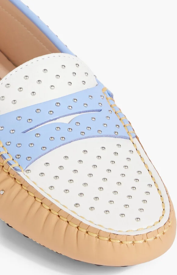 Gommini studded color-block leather loafers - Image 4