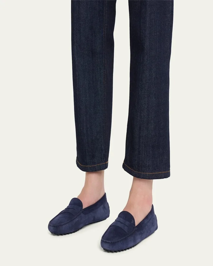 Gommini Suede Driver Penny Loafers - Image 5