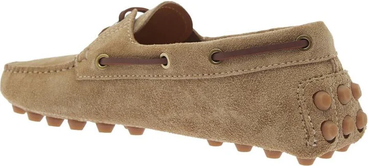 'Gommino' Beige Loafers With Woven Tie In Suede Woman - Image 2