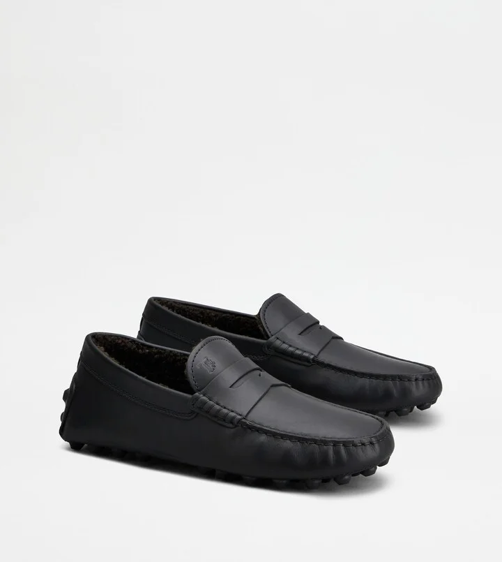 Gommino Bubble in Leather - Furry Lining - Image 2