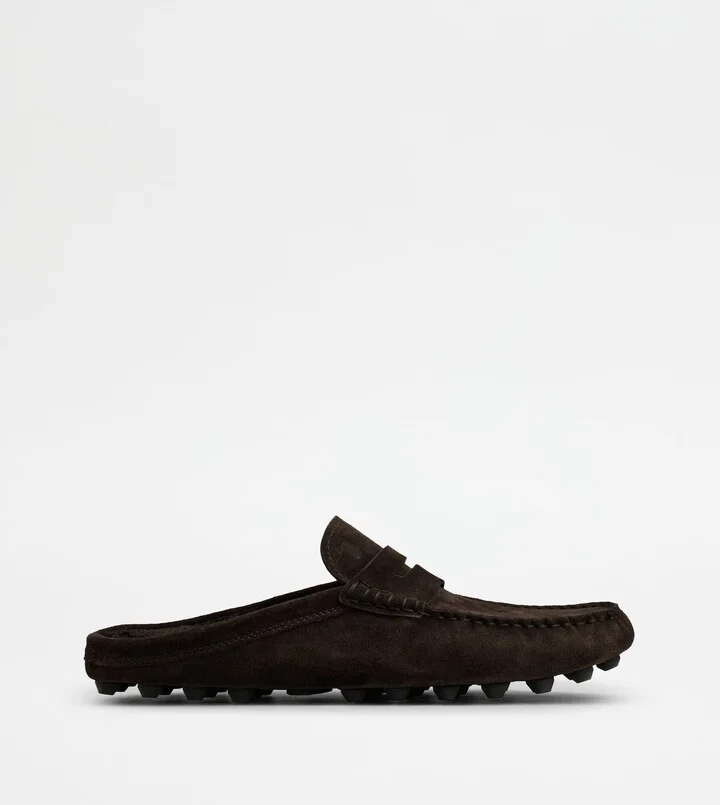 Gommino Bubble Mules in Suede - Furry Lining