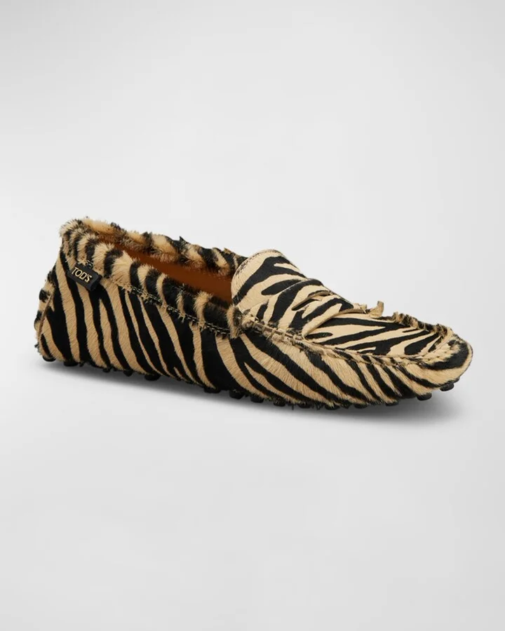 Gommino Calf Hair Penny Driver Loafers - Image 3