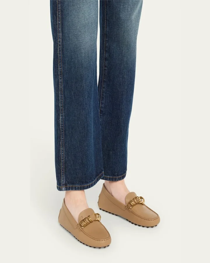 Gommino Calfskin Rings Driver Loafers - Image 5