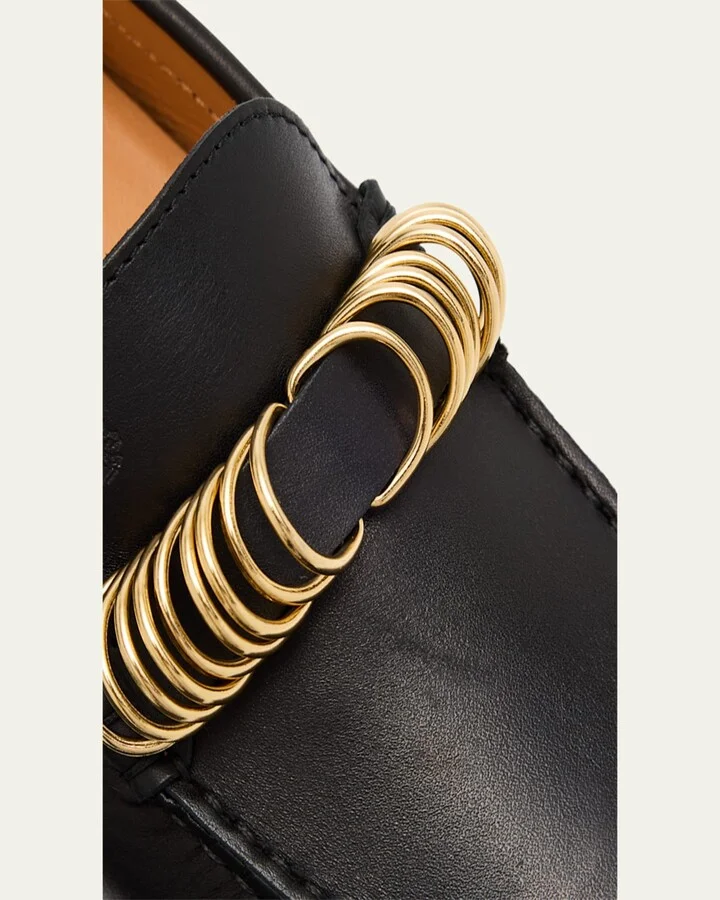Gommino Cavillon Leather Rings Driver Loafers - Image 2