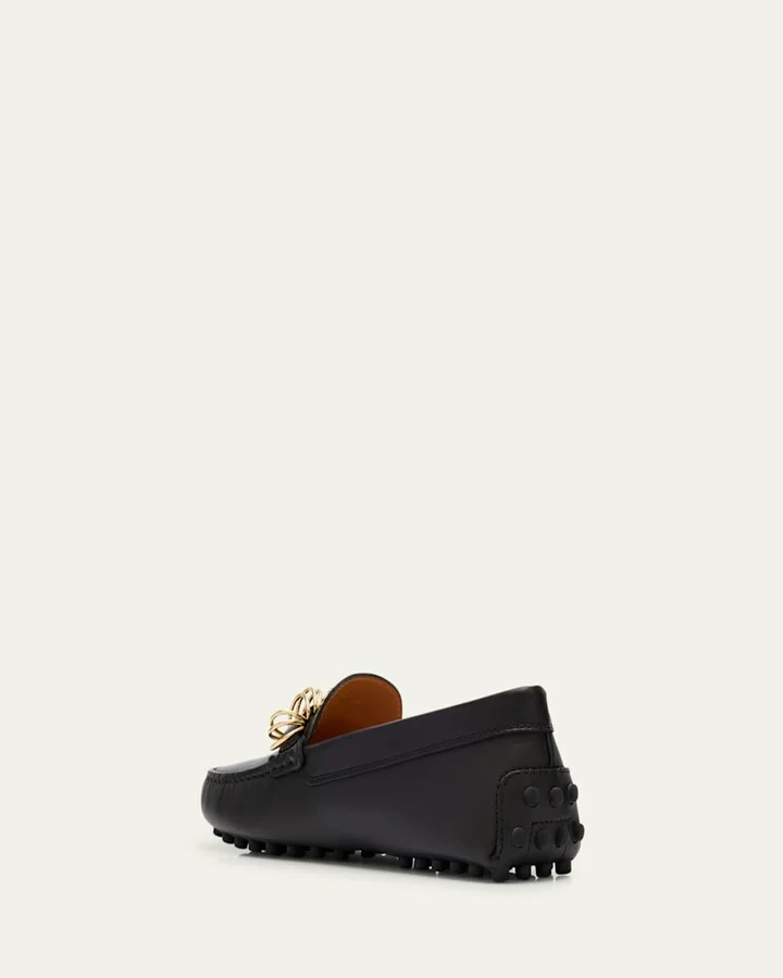 Gommino Cavillon Leather Rings Driver Loafers - Image 3