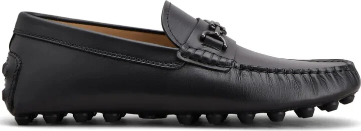 Gommino chain-detailing leather driving loafers