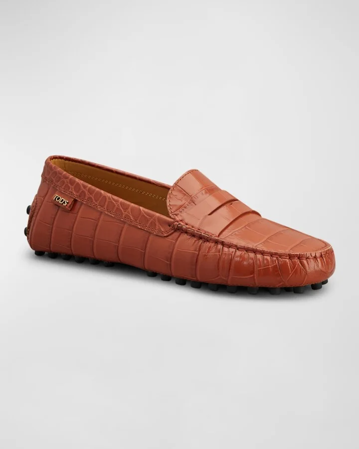 Gommino Croco Penny Driver Loafers - Image 4