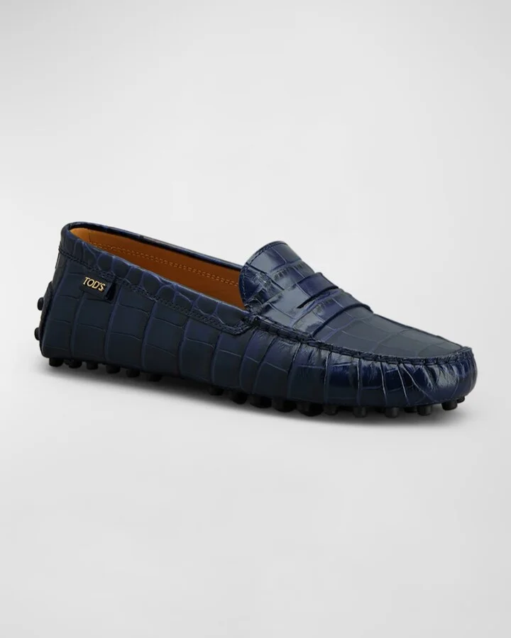 Gommino Croco Penny Driver Loafers - Image 5
