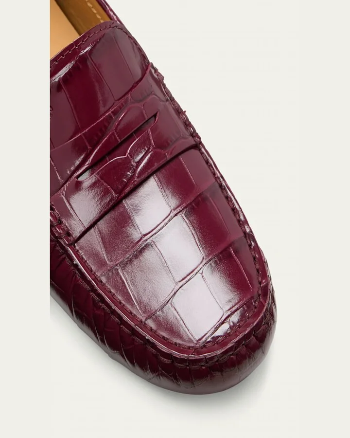 Gommino Croco Penny Driver Loafers - Image 2