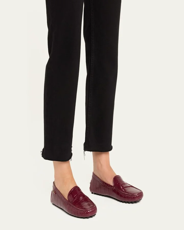 Gommino Croco Penny Driver Loafers - Image 4