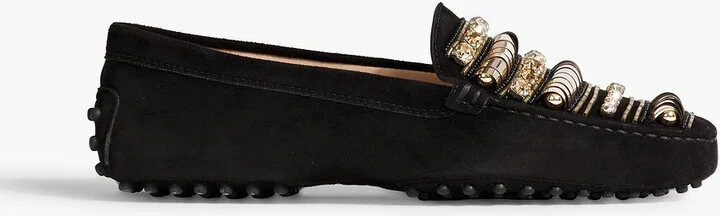 Gommino embellished suede loafers