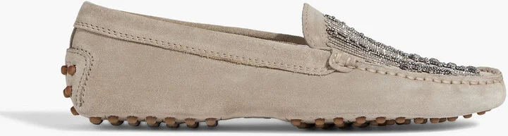 Gommino embellished suede loafers
