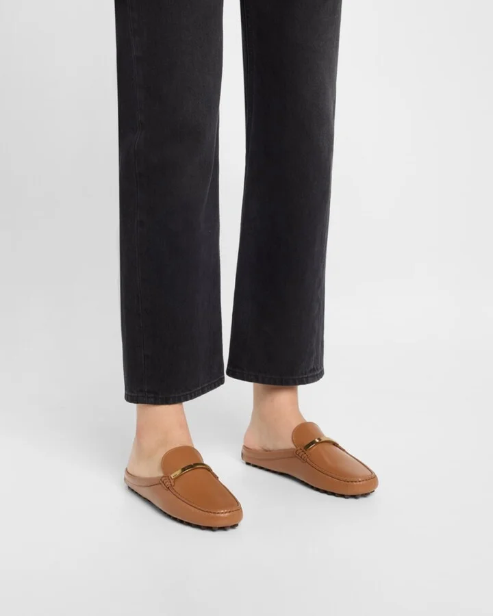 Gommino Leather Bar Driver Loafer Mules - Image 11