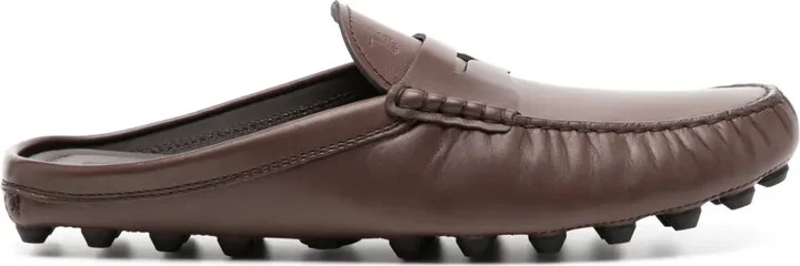 Gommino leather penny mules