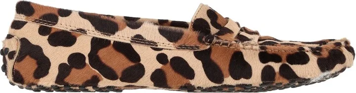 Gommino Leopard Print Loafers in Brown Calf Hair