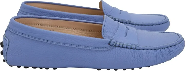 Gommino Loafers in Pastel Blue Leather