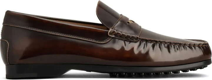 Gommino logo plaque leather loafers
