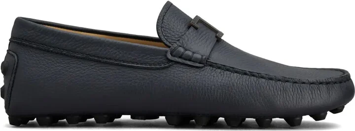 Gommino logo plaque leather loafers