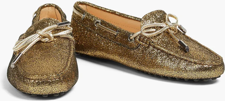 Gommino metallic brushed-leather loafers - Image 2